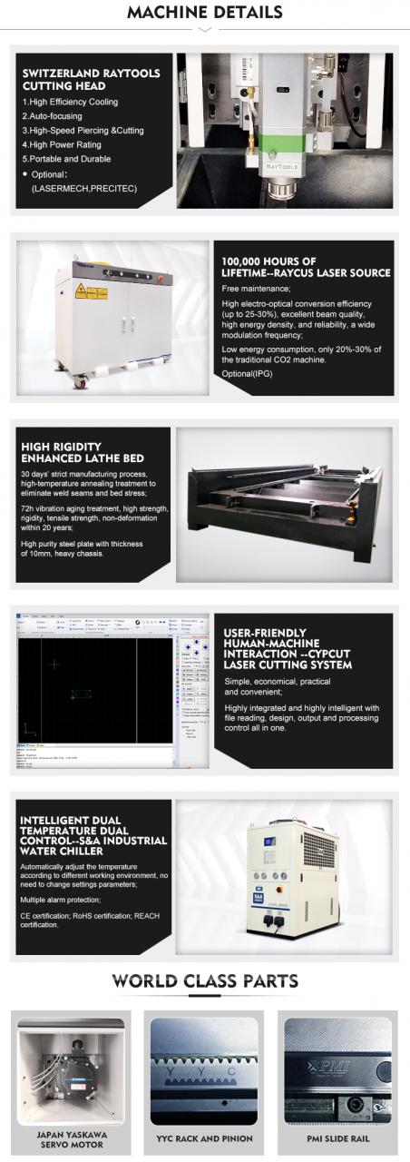 1kw 2kw 3kw 6kw Cnc Fiber Laser Cutting Machines For Stainless Steel Metal Sheet 1kw 2kw 3kw 6kw Cnc šķiedras lāzera griešanas mašīnas nerūsējošā tērauda metāla loksnēm