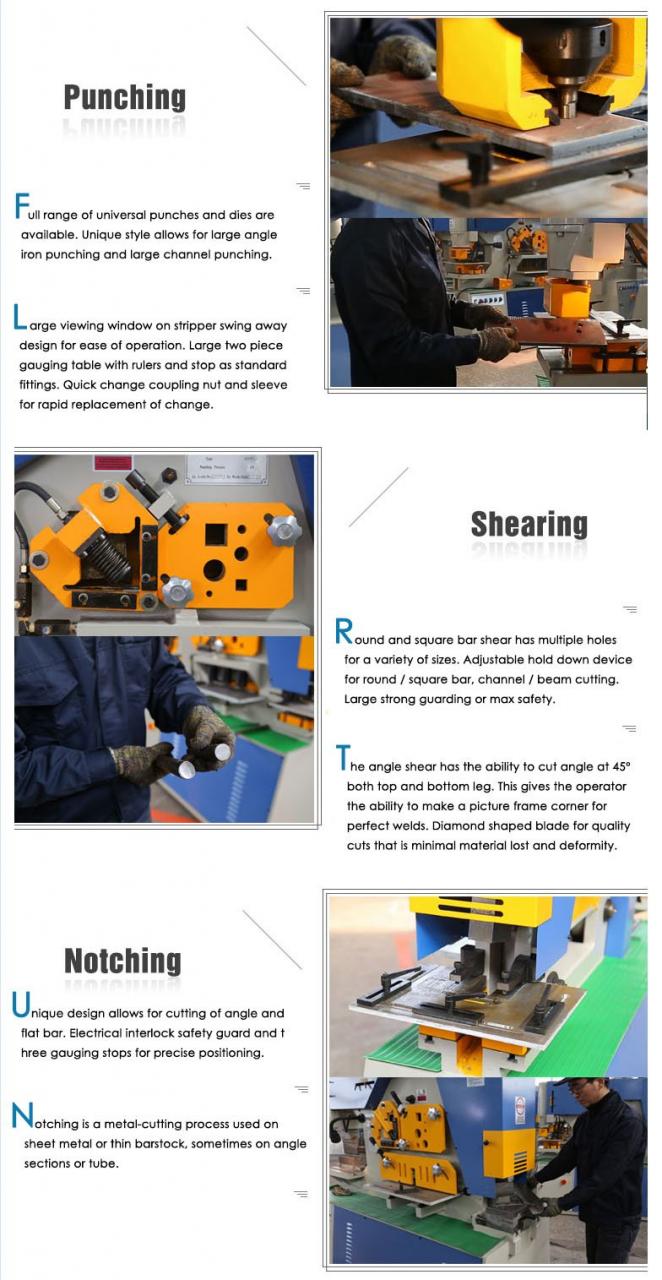 Hidrauliskā Ironworker 25 tonnu rokas instrumenti Hidrauliskā kombinētā štancēšanas un griešanas mašīna