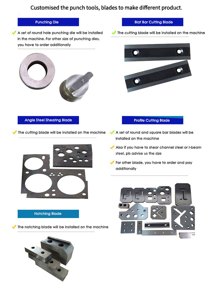 Hydraulic Ironworker 25 Ton Hand Tools Hydraulic Combined Punching And Cutting Machine Hidrauliskā Ironworker 25 tonnu rokas instrumenti Hidrauliskā kombinētā štancēšanas un griešanas mašīna