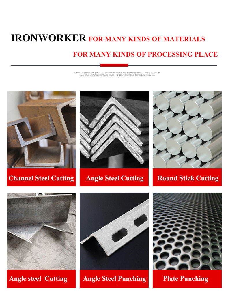 Hydraulic Ironworker 25 Ton Hand Tools Hydraulic Combined Punching And Cutting Machine Hidrauliskā Ironworker 25 tonnu rokas instrumenti Hidrauliskā kombinētā štancēšanas un griešanas mašīna