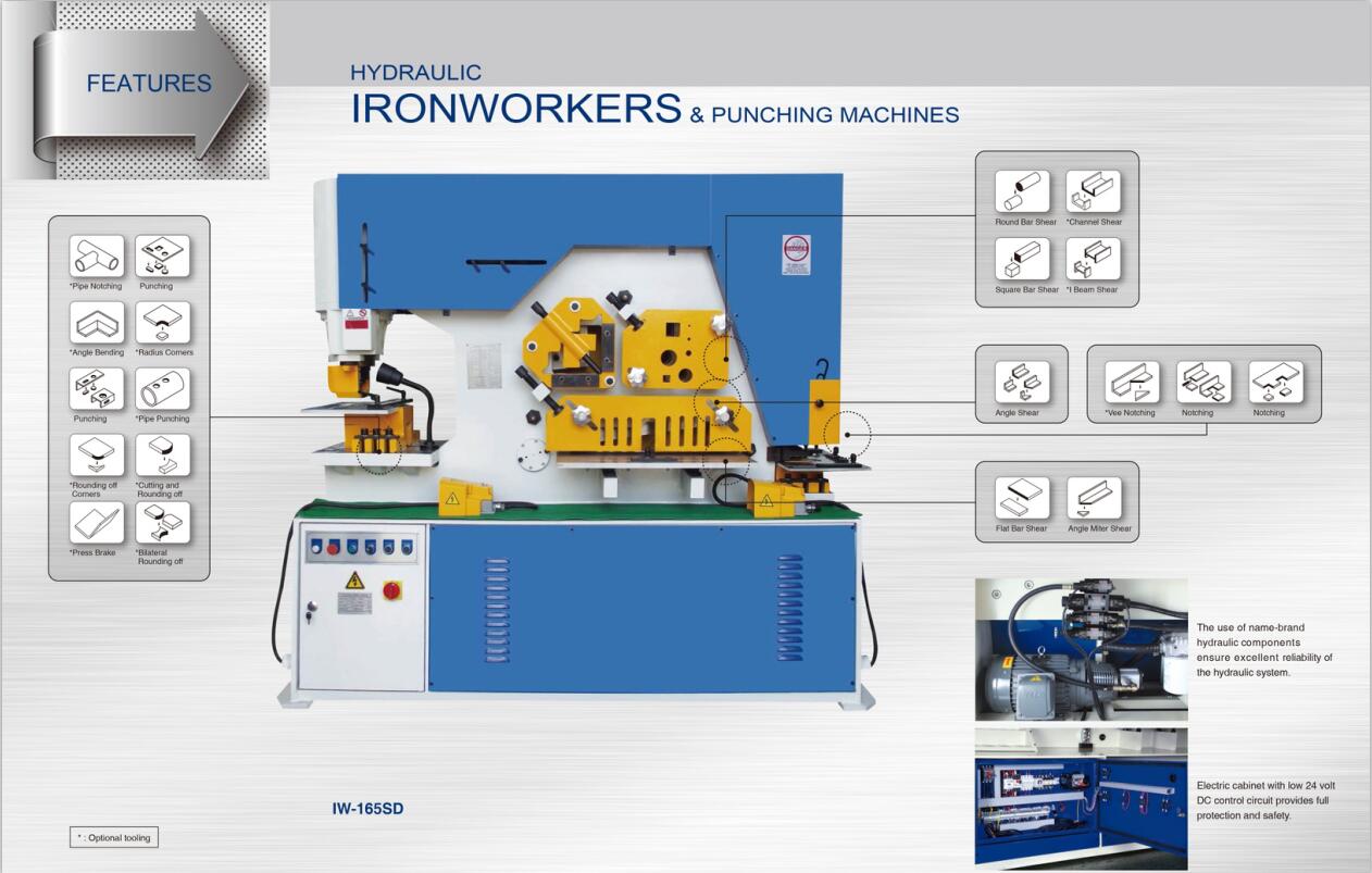 Metal Hydraulic IronWorker Machine Punching And Shearing Machine Metāla hidrauliskā IronWorker štancēšanas un griešanas mašīna