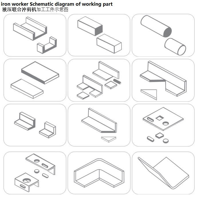 Q35y sērijas hidrauliskā dzelzs griešanas un štancēšanas mašīna