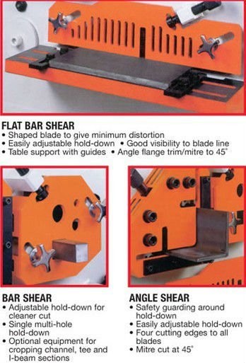 Q35y Series Multifunctional Hydraulic Iron Worker Combined Shearing And Punching Machine Q35y sērijas daudzfunkcionāla hidrauliskā dzelzs strādnieku kombinētā griešanas un štancēšanas mašīna